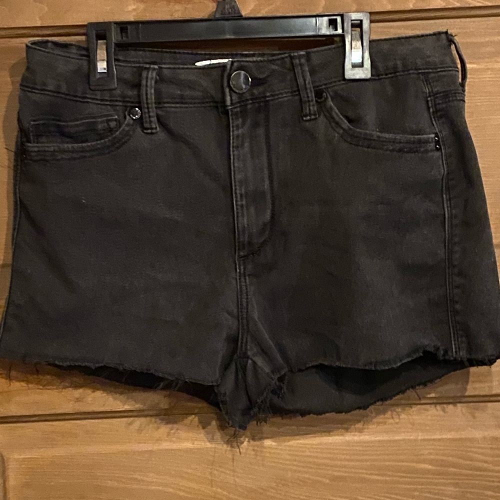 Seven7 High Waist Charcoal Denim Shorts